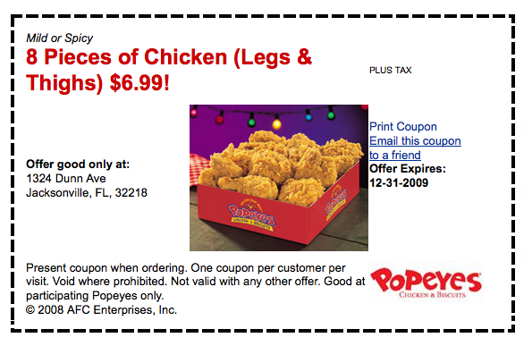 Deal Of The Day Discounts average $8 off with a Popeyes promo code or coupon. 17 Popeyes coupons now on RetailMeNot.